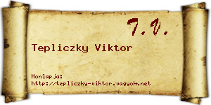 Tepliczky Viktor névjegykártya